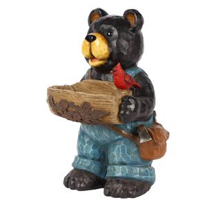 Hi-Line Gift Bear Holding Bird Bath Garden Statue alternate view