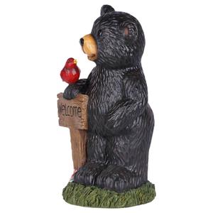 Hi-Line Gift Bear Holding Welcome Sign Garden Statue alternate view