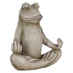 Hi-Line Gift Frog Sitting in Lotus Position Garden Statue