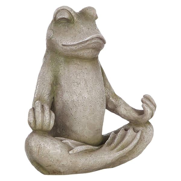 Hi-Line Gift Frog Sitting in Lotus Position Garden Statue