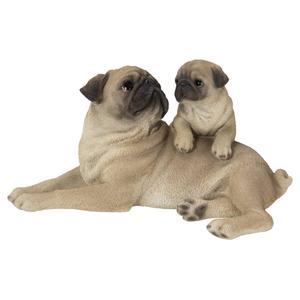 Hi-Line Gift Mother & Baby Pug Garden Statue