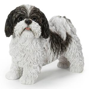 Hi-Line Gift Black & White Standing Shih Tzu Garden Statue