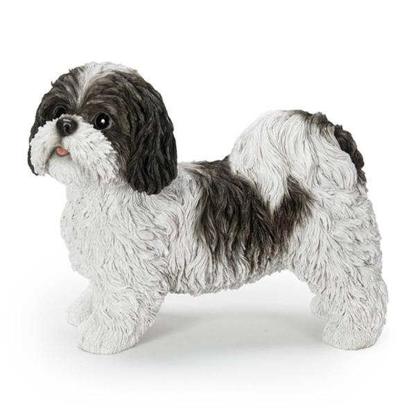 Hi-Line Gift Black & White Standing Shih Tzu Garden Statue alternate view