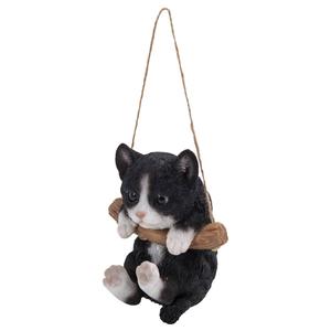 Hi-Line Gift Hanging Black & White Kitten Statue alternate view