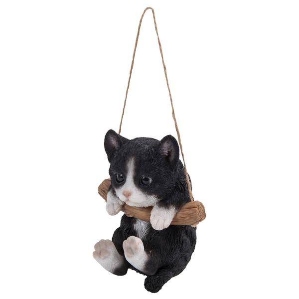Hi-Line Gift Hanging Black & White Kitten Statue alternate view