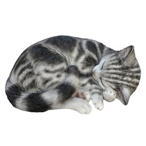 Hi-Line Gift Enchanting Black Sleeping Kitten Garden Statue