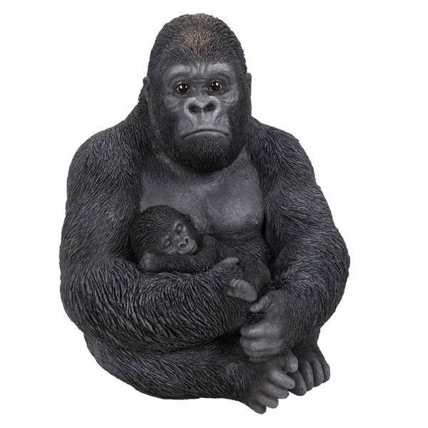 Hi-Line Gift Gorilla Sitting with Baby Garden Statue
