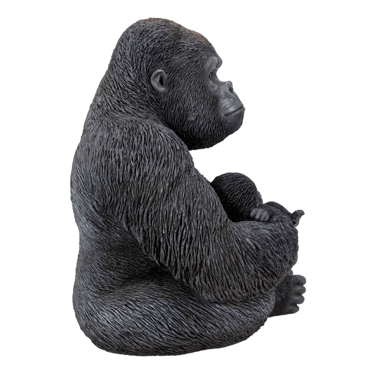 Hi-Line Gift Gorilla Sitting With Baby Garden Statue