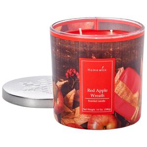 Homewick 14oz. Red Apple Wreath Jar Candle