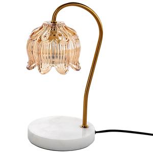 Luze Ivory Marble Base with Glass Shade