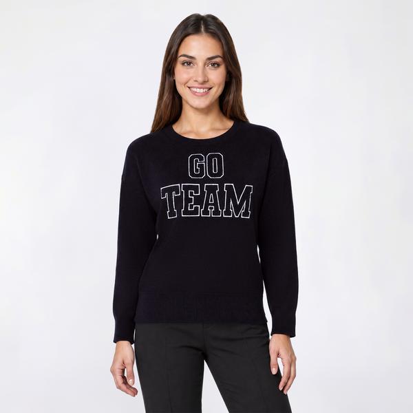 Womens Rio & Rian Long Sleeve Embroidered Go Team Sweater