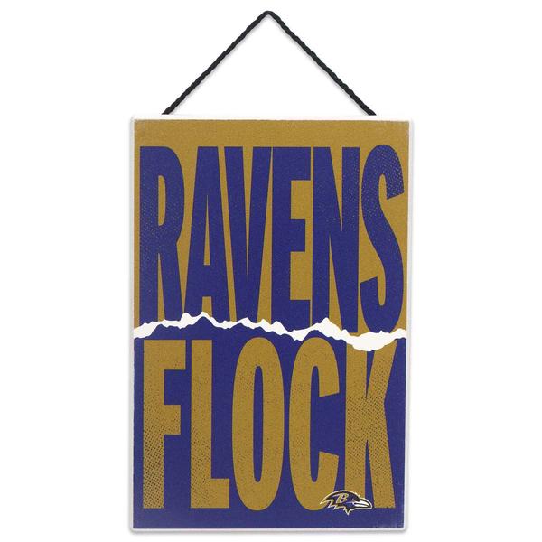 Open Road Wood Small Hanging Ravens Slogan Wall Decor