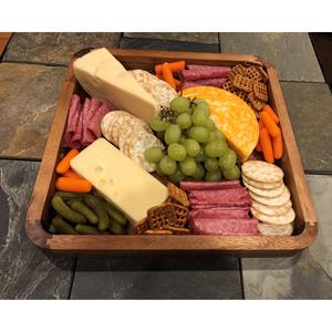 Kalmar Home Acacia Wood Square Serving Tray alternate view