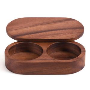 Kalmar Home Acacia Wood Salt & Pepper Pinch Pot