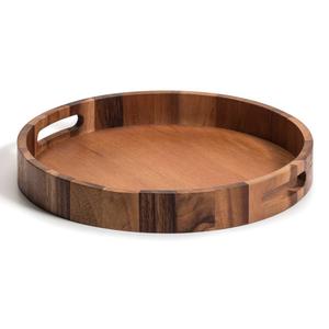 Kalmar Home Round Acacia Wood Serving & Charcuterie Tray