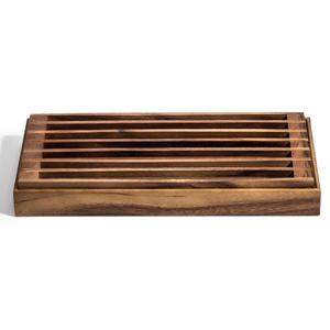 Kalmar Home Acacia Wood 3-in-1 Crumb Catcher/Tray & Trivet
