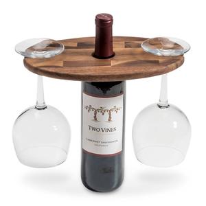 Kalmar Home Acacia Wood Wine Glass Caddy