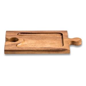 Kalmar Home Acacia Wood Charcuterie & Wine Glass Holder