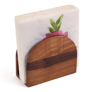 Kalmar Home Acacia Wood Vertical Napkin Holder alternate view