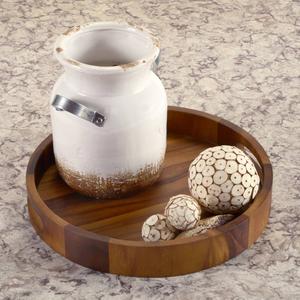 Kalmar Home Acacia Wood Round Serving & Charcuterie Tray alternate view