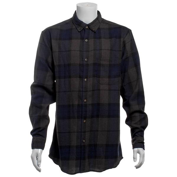 Mens Big & Tall Mountain Ridge Flannel Shirt-Black/Blue/Charcoal alternate view