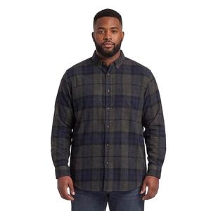 Mens Big & Tall Mountain Ridge Flannel Shirt-Black/Blue/Charcoal