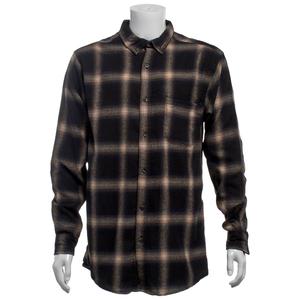 Mens Big & Tall Mountain Ridge Flannel Shirt - Black/Brown/Cream alternate view
