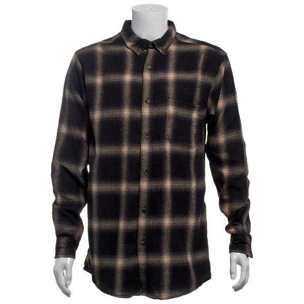 Mens Big & Tall Mountain Ridge Flannel Shirt - Black/Brown/Cream alternate view