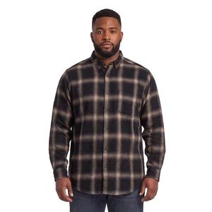 Mens Big & Tall Mountain Ridge Flannel Shirt - Black/Brown/Cream