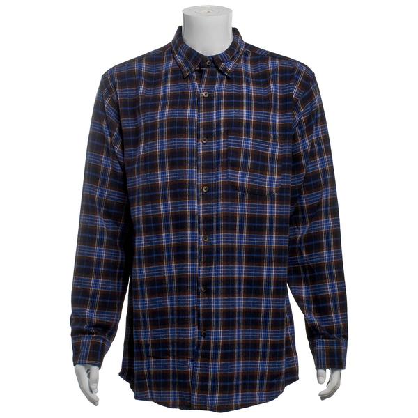 Mens Big & Tall Mountain Ridge Flannel Shirt - Charcoal/Blue alternate view