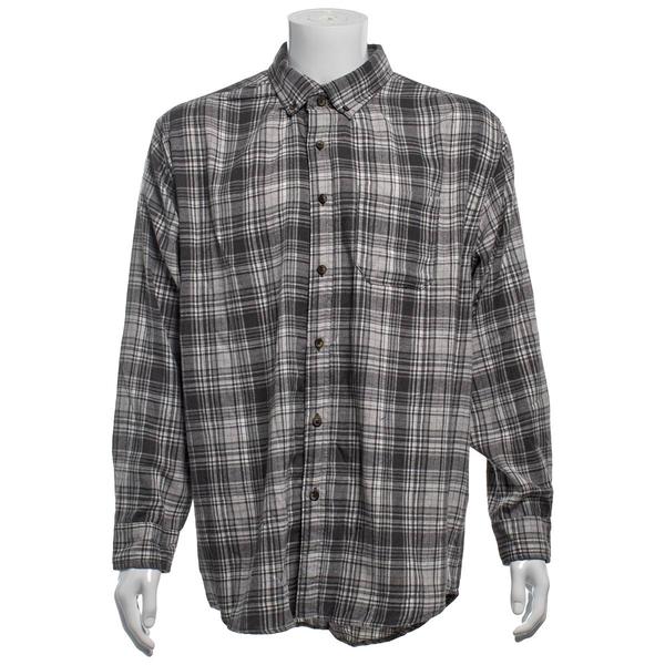 Mens Big & Tall Mountain Ridge Flannel Shirt-Charcoal/Grey/White alternate view