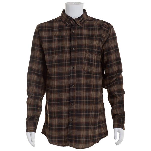 Mens Big & Tall Mountain Ridge Flannel Shirt - Chocolate/Sienna alternate view