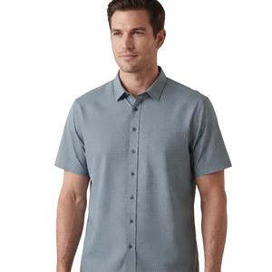 Mens Big & Tall VSTR Stretch Button Down Shirt - Sage/Cream