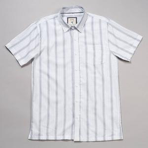 Mens Natural Blue by Visitor Button Down Shirt - White/Navy