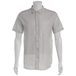 Mens Natural Blue by Visitor Mini Stripe Button Down Shirt -White