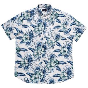Mens Visitor Large Flower Stretch Button Down Shirt