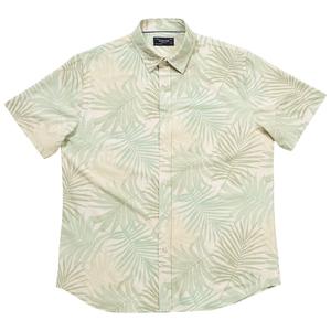 Mens Visitor Overlapping Ferns Button Down Shirt - Cream/Sage
