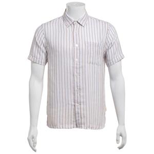 Mens VSTR Vertical Stripe Button Down Shirt - White/Brown alternate view