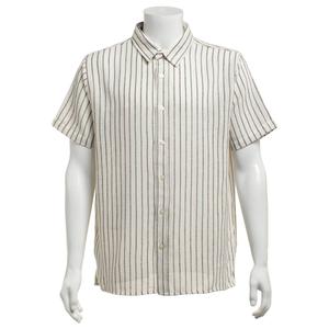 Young Mens VSTR Vertical Stripe Textured Shirt - White/Black