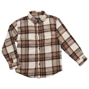 Boys (8-20) Architect(R) Long Sleeve Flannel Shirt - Cream/Brown