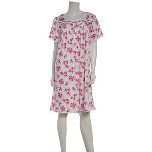 Womens Elegant Dreams Short Sleeve Crochet Lace Floral Nightshirt alternate view