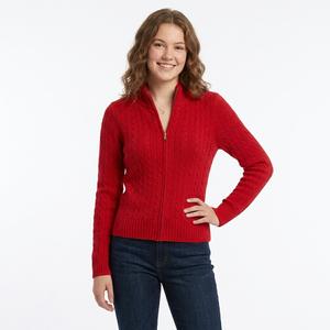 Juniors Madden Girl Sponge Cable Mock Neck Zip Front Jacket