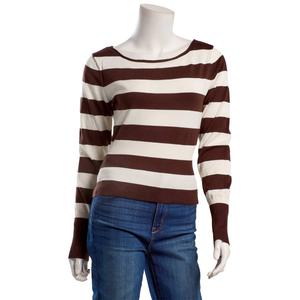 Juniors Madden Girl Boat Neck Stripe High Rib Sweater