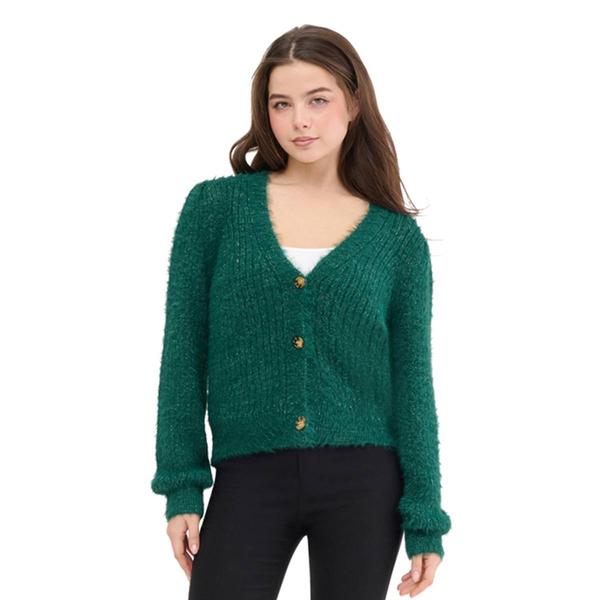 Juniors Madden Girl Mink Metallic Ribbed Cardigan alternate view