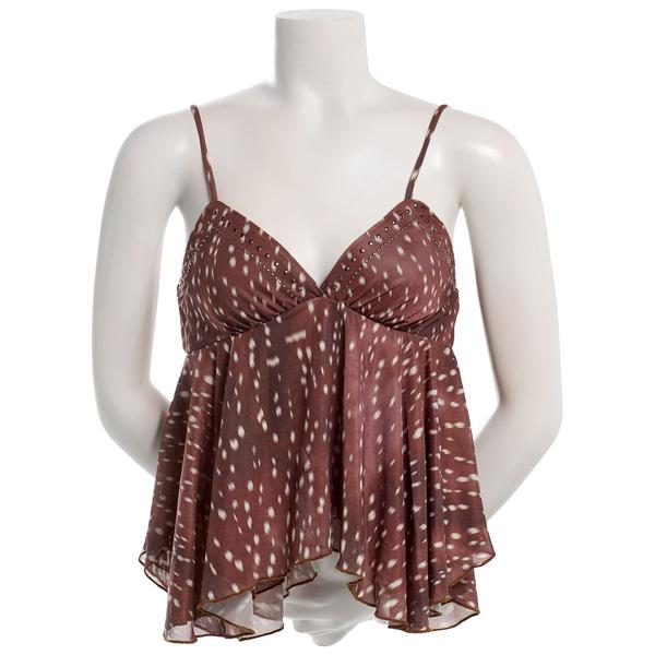 Juniors Madden Girl Mesh Studded Sharkbite Camisole - Chestnut