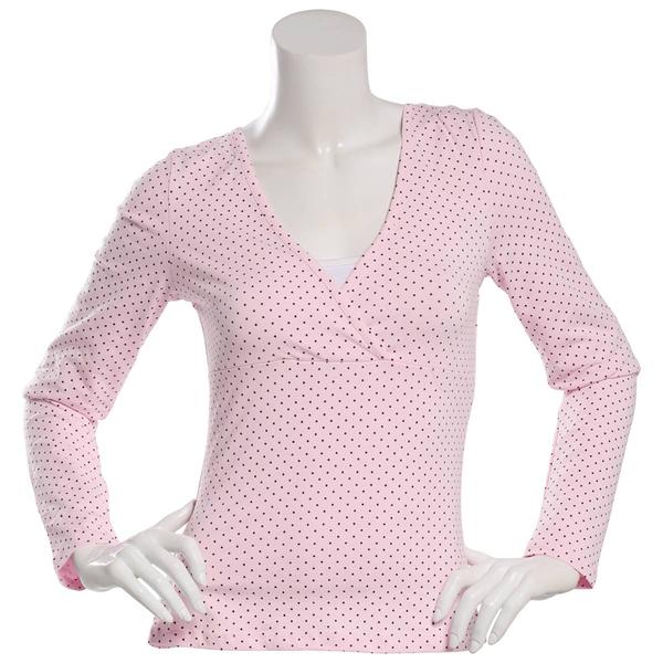 Juniors Madden Girl Long Sleeve Pindot Surplice Top alternate view