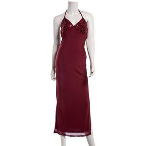 Juniors Madden Girl Mesh Sequin Bead Halter Maxi Dress alternate view