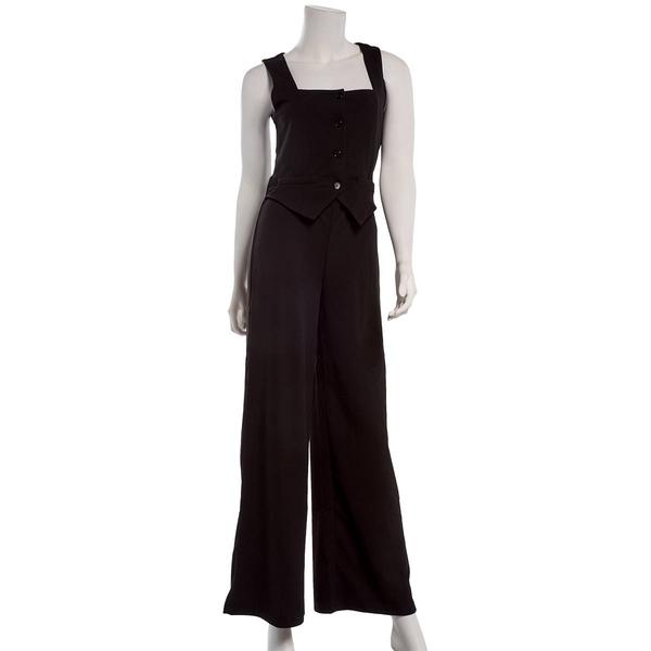 Juniors Madden Girl Knit Dobby Square Neck Vest Jumpsuit alternate view