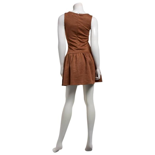 Juniors Madden Girl Suede Sleeveless Drop Waist Bow Skater Dress alternate view