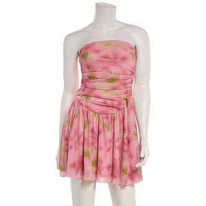 Juniors Madden Girl Floral Mesh Strapless Ruch Skater Dress alternate view